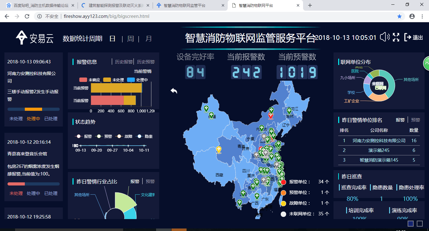 智慧消防物聯網監管服務平臺